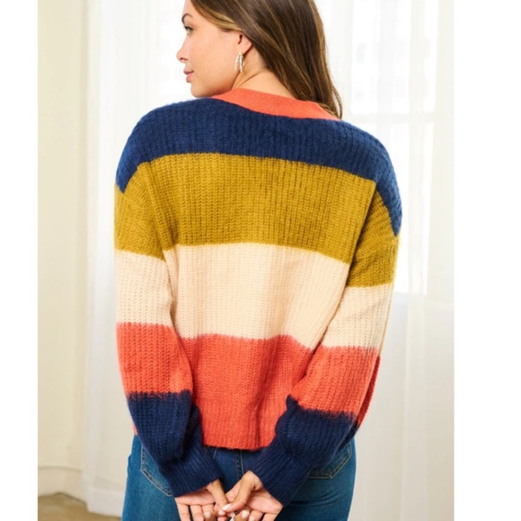 NWT- Colorblock Button Up Cardigan - Picture 2 of 3